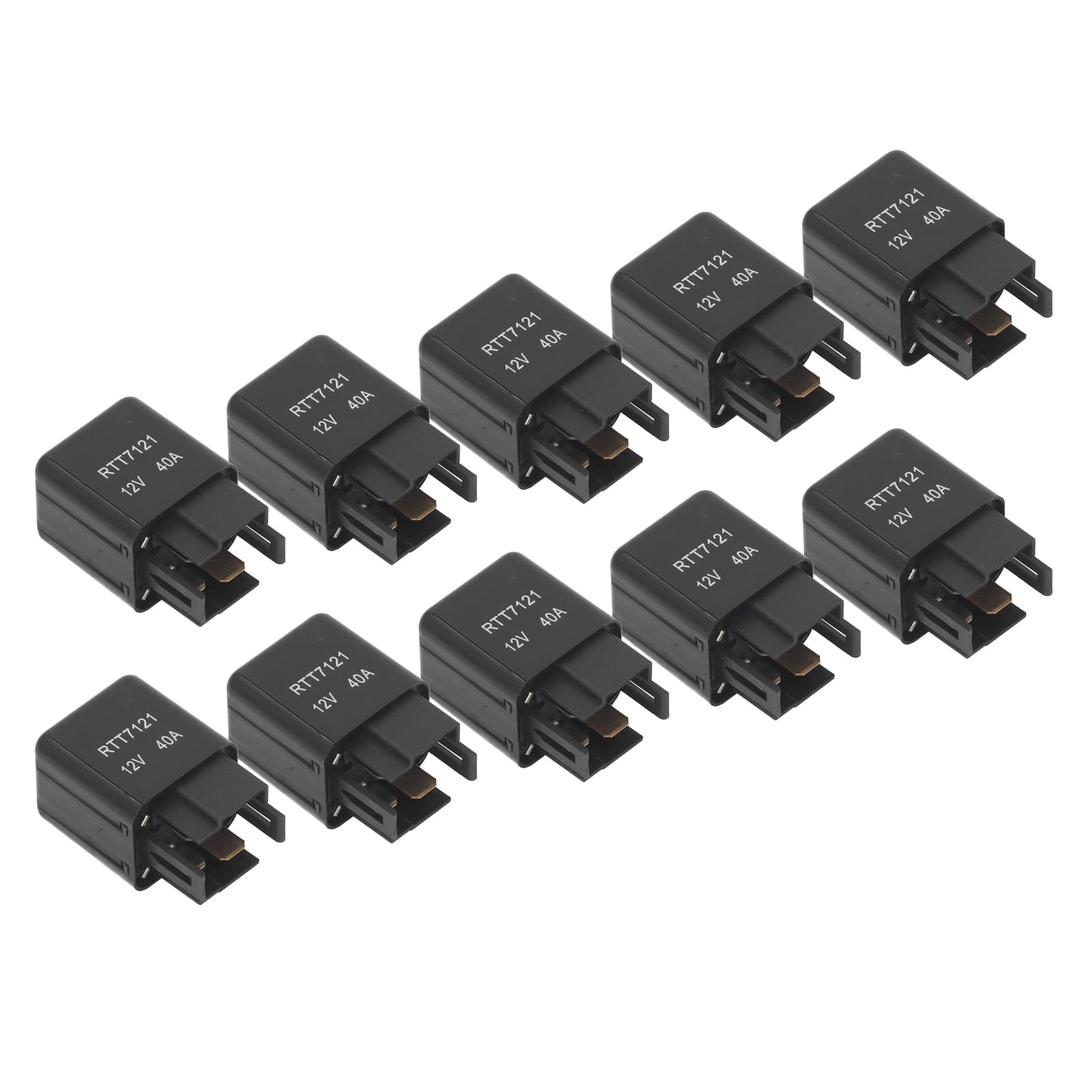 Relè Automobilistico 12V 40A 4 Pin, Interruttore Multifunzione per Motorino Avviamento, Ventola e Fari, Materiale ABS Resistente, Confezione da 10 Pezzi, Compatibile con Veicoli e Motori
