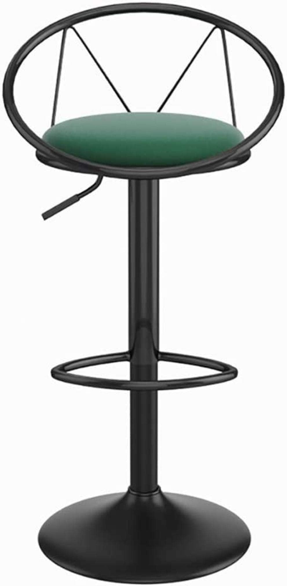 WRISCG Modern Adjustable Swivel Barstools Set of 2 Counter Bar Stool Chairs with Back Green Velvet seat Gold Metal Legs Adjustable: 24.4-33.5inch