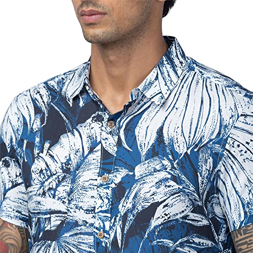 Image of Spykar Men's Slim Fit N /A Half Sleeve Printed Casual Shirts