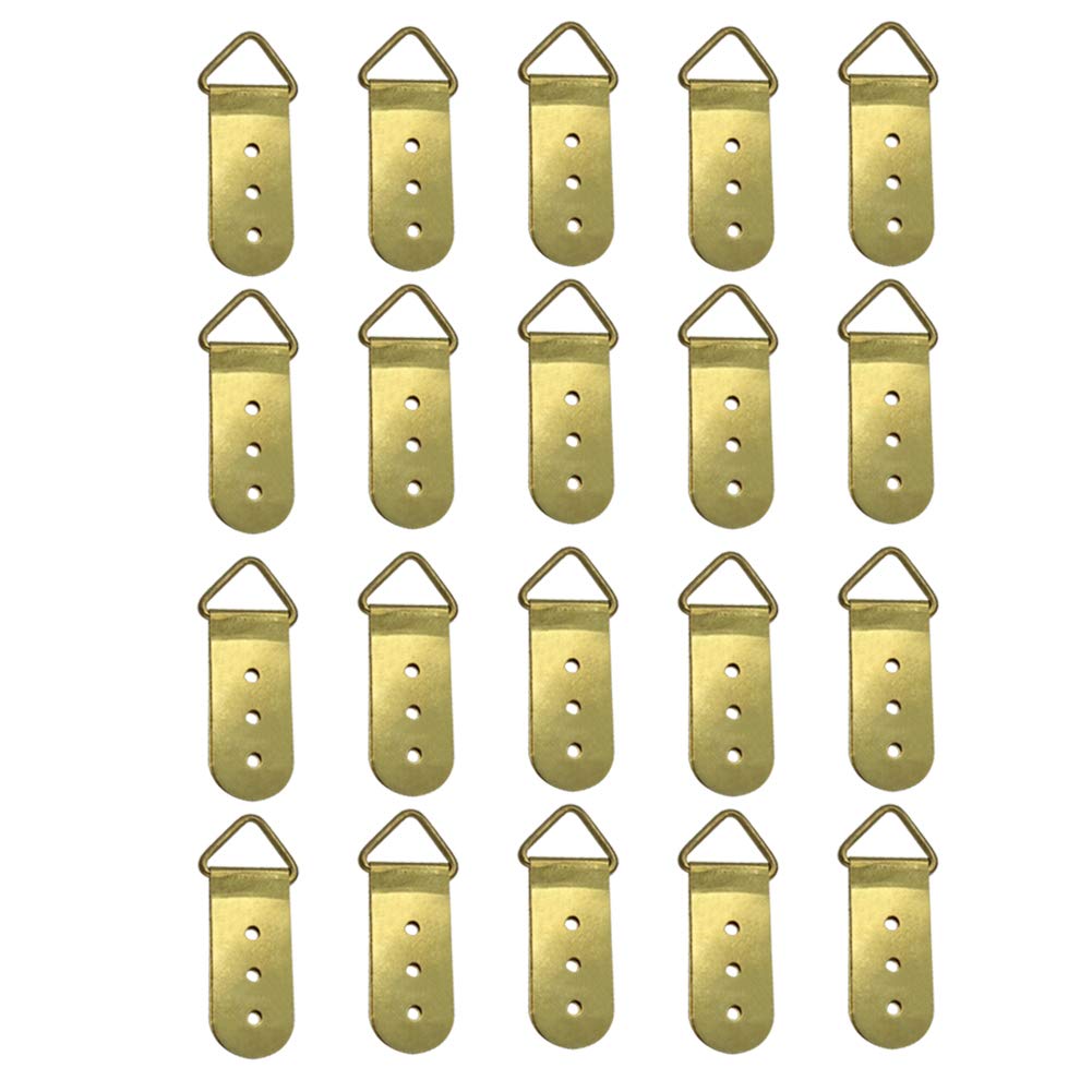 MroMax 20PCS Ring Picture Frame Buckle 2.56" x 0.79"Gold Tone Assortment Kit for Home Decoration Picture Frames Photo Hanging Solutions