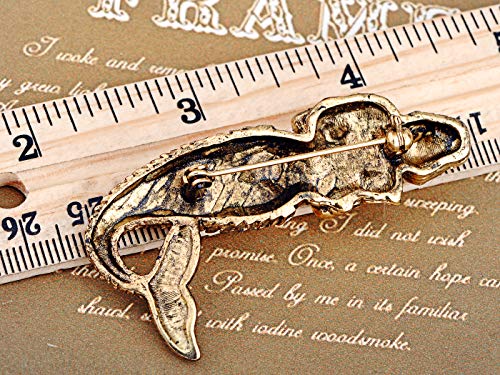 Image of Alilang Golden Tone Vintage Fantasy Mermaid Siren Princess Fish Tail Brooch Pin