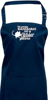Shirtstown Fartuch kucharski, Die beste myszy myszy są w październiku urodzonym myszka, mysz, zwierzęta, powiedzonka, majsterkowanie, grillowanie, fartuszek, granatowy