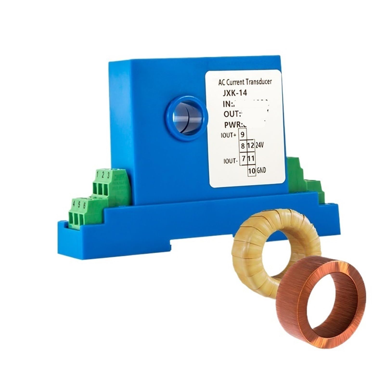 DC Current Transmitter DC24V 8mm Hole Current Sensor 1A 0-150A to 4-20ma 0-10V AC Current Transmitter RS485 DC Current Transmitter(AC 0-150A Input,DC 0-5V Output)