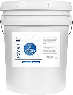 Professional Massage Creme by Soma Silk, 5 Gallon - Smooth & Silky Texture, Moisture Rich Massage Cream - Calendula and Jojoba Oils to Promote Healthy Skin - Easy Glide and Workability