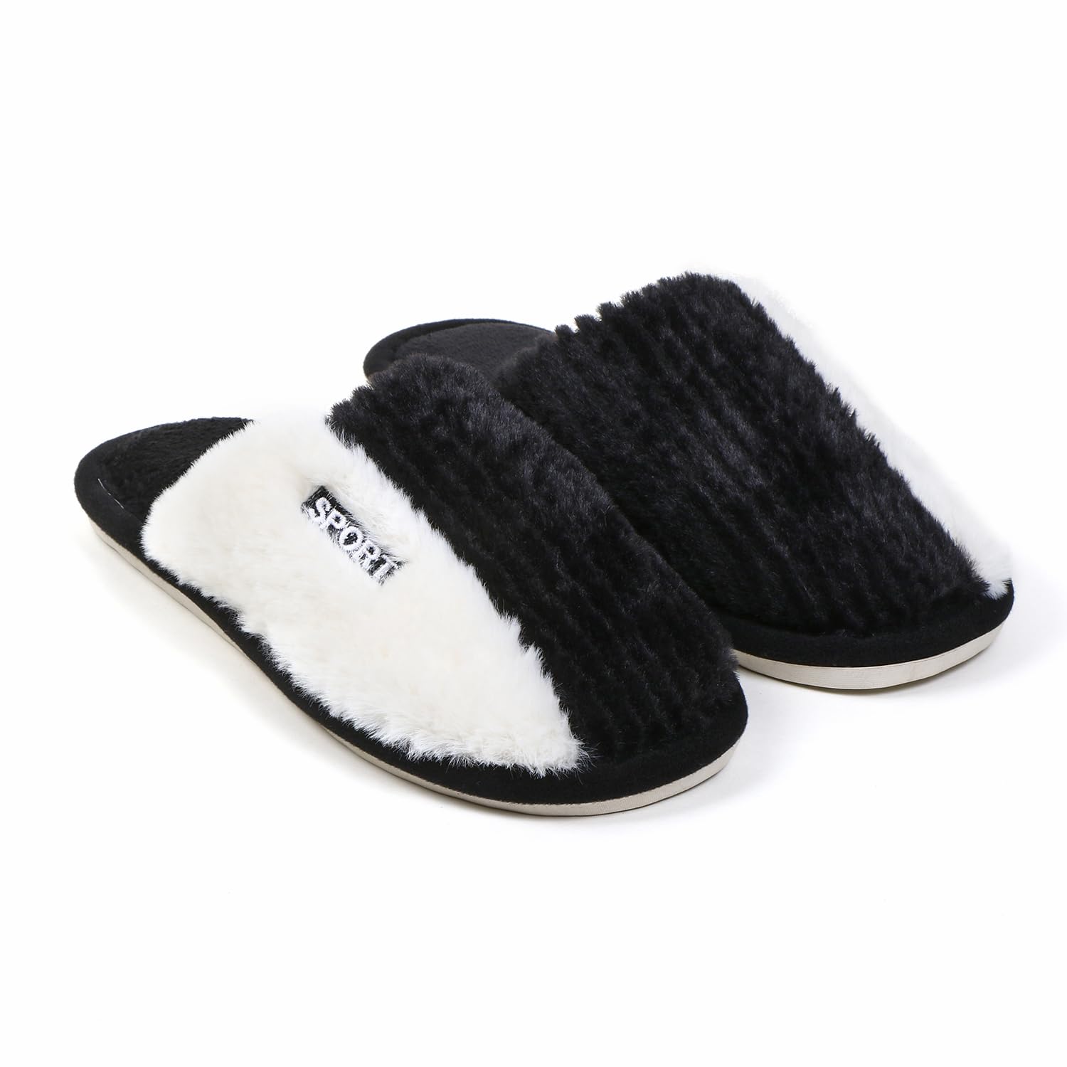 Richmen Winter Indoor Slipper for Women Soft Fur Home Flip Flop Slides Unisex Carpet Slippers for Bedroom House Sandals Slip On (Black,5uk) (B0CG3L1J5H) Amazon Price History, Amazon Price Tracker