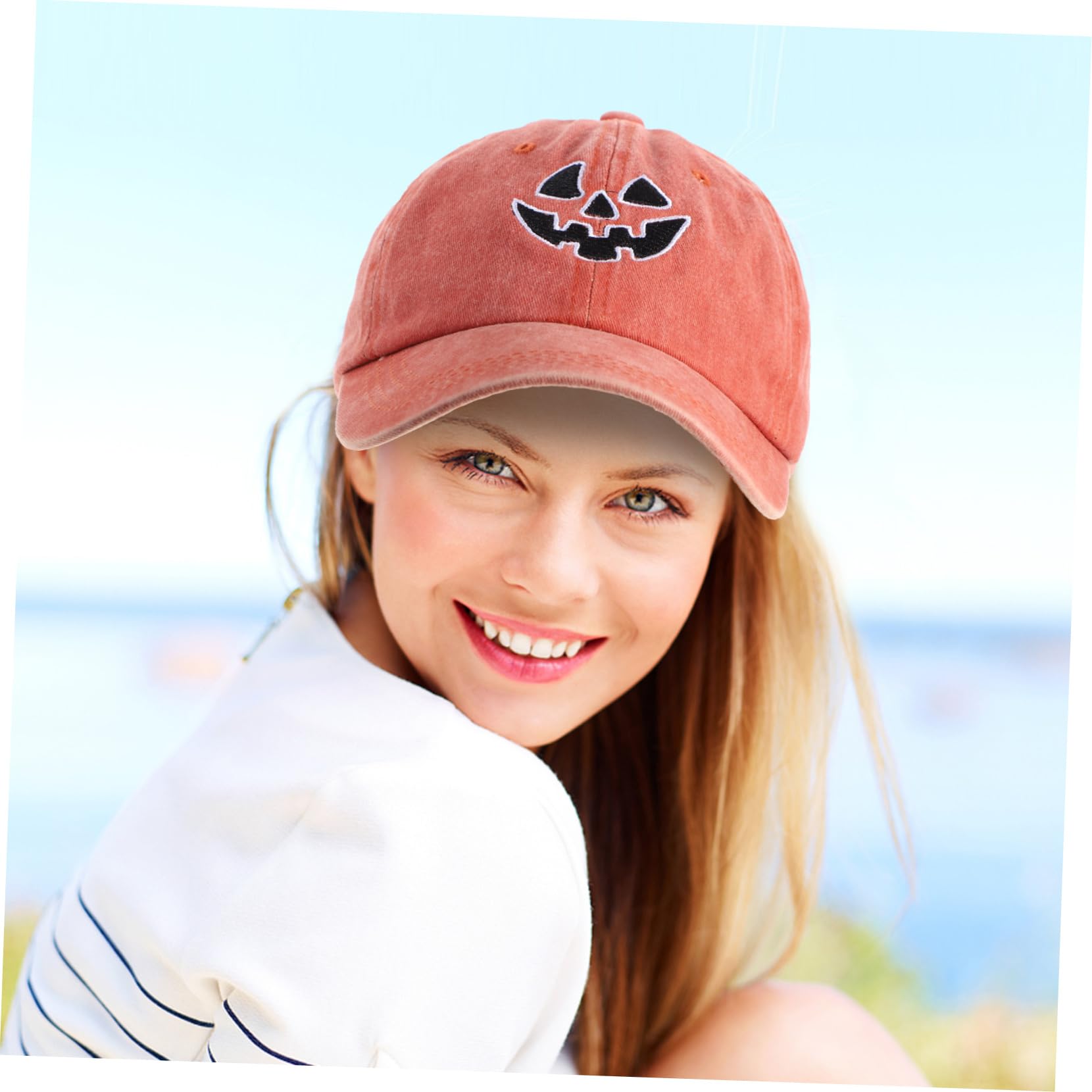 Ipetboom 4piezas Gorra De Béisbol Bordada De Halloween y Lavable Sombrero De Protección Solar para Hombres y Mujeres Naranja