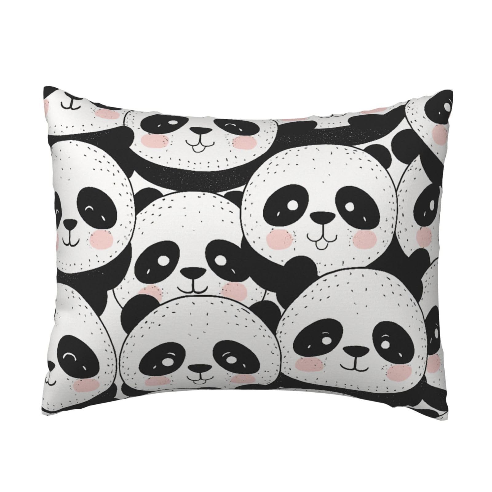 Adorable Panda Pillowcase Soft Plush with Zipper Decorative Pillowcovers 16x20 in