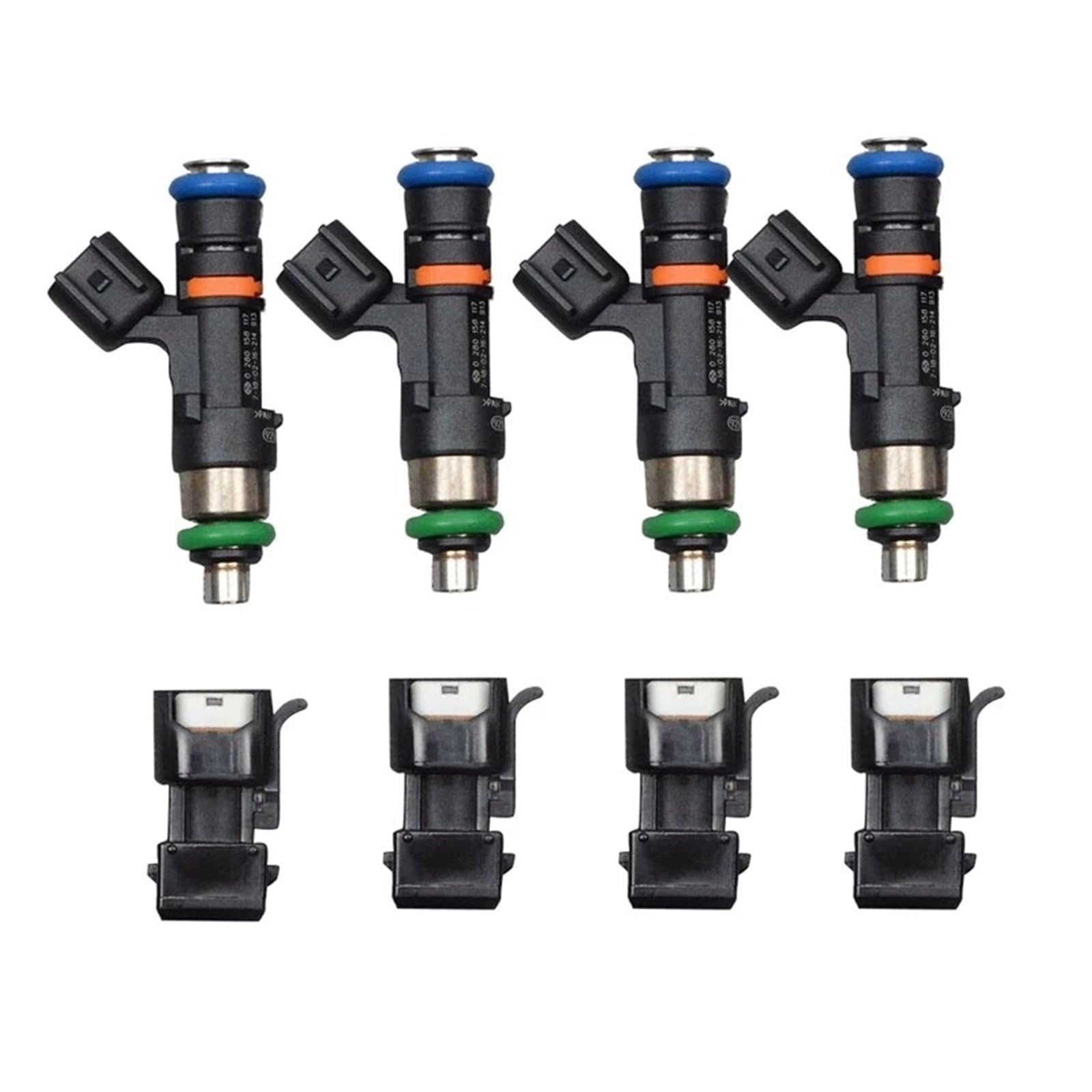 Eejghfwq One Color Petrol Fuel Injector For Vw For Golf 1.8T 20V 2000-2005 Fuel Injectors 60Lb 630Cc With Converter 0280158117 0280158298