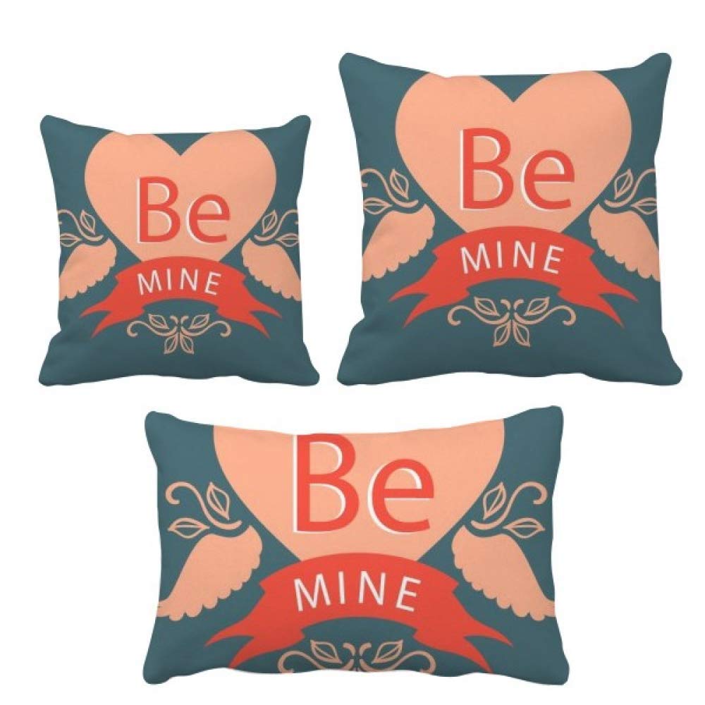Housse de coussin Saint-Valentin Be Mine rose rouge en textile premium au motif élégant