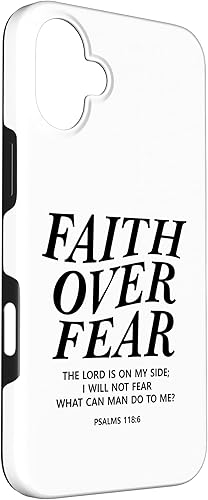 Vista 60 de Funda para iPhone 12 Pro Max Faith Over Fear Bible Verse Christian Religious Men Women
