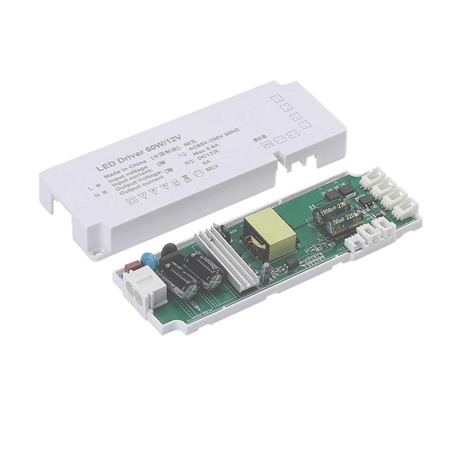 Fuente de alimentación de luz LED for armario, fuente de alimentación de corriente constante aislada for armario, fuente de alimentación de conducción de amplio voltaje AC85-260v(LED Driver 100w/12v)