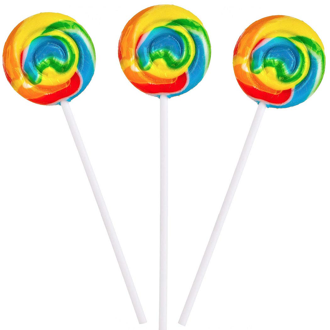 Rainbow Swirl Lollipops – 40 Count Individually Wrapped Mixed Fruit Flavor Suckers – Perfect for Party Favors, Birthday Bags & Candy Buffet (Pack of 2)