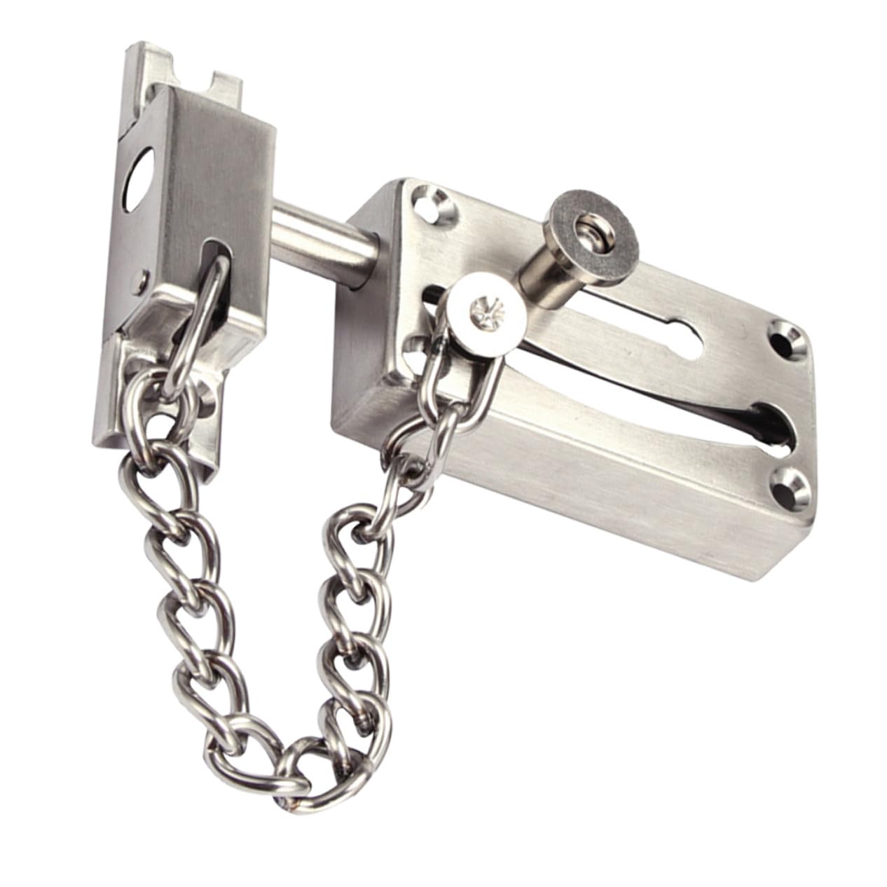 Cadena de puerta antirrobo con pestillo de metal, cerradura de seguridad para hogar resistente