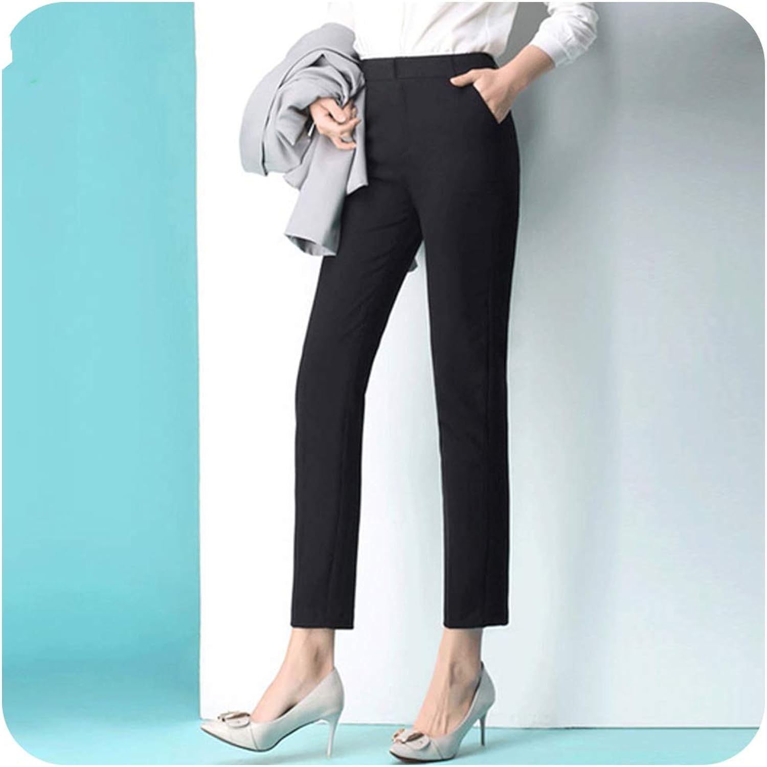 plus size black work pants