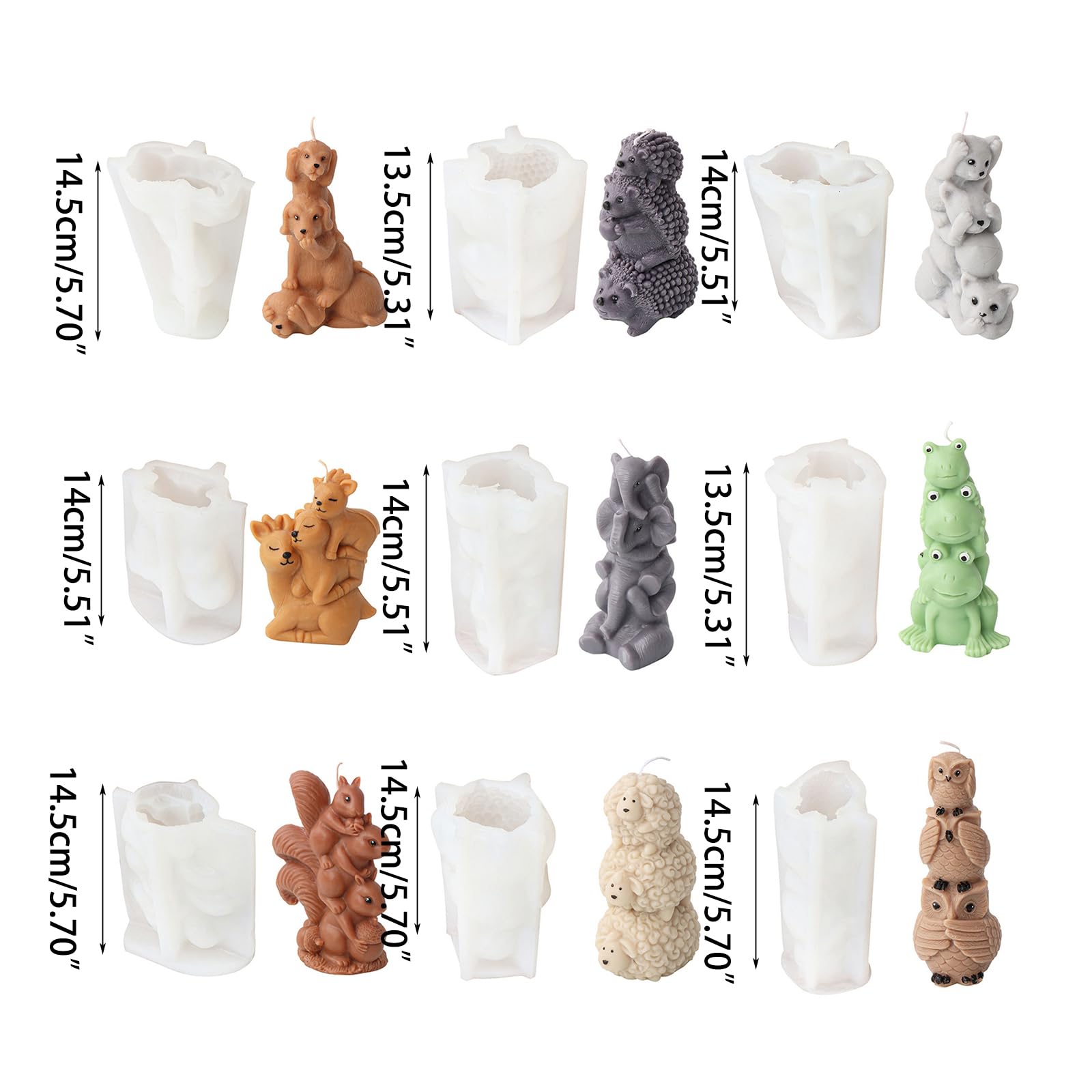 Moule à gâteau en forme d ' animal, chocolat, 3D empilé, Golden, éléphant, chaton, artisanat amusant, en résine de Silicone, moule à bougie en forme d ' animal mignon, bougie familiale, de en