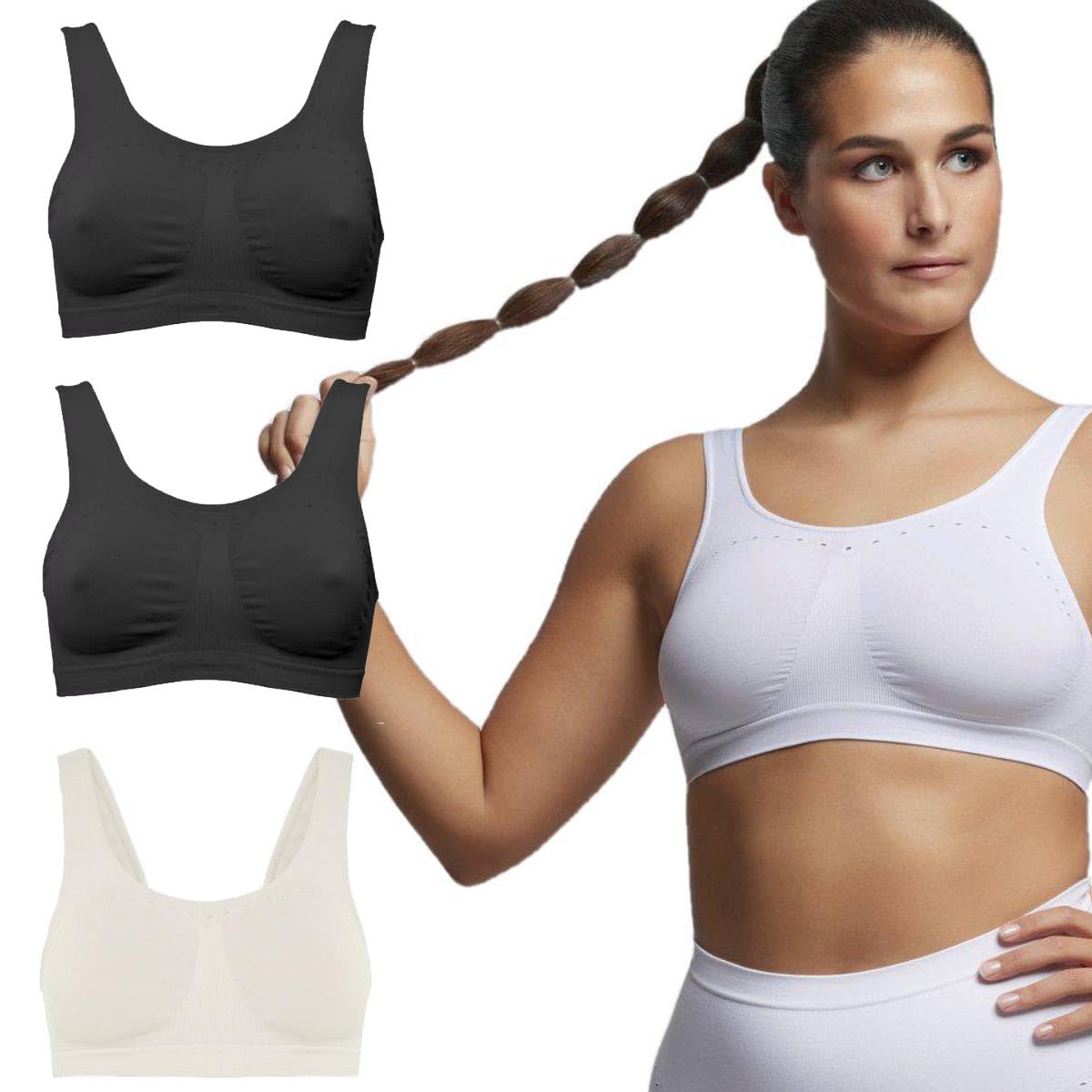 Reggiseno Senza Ferretto Pompea - Confezione Da 3 Seamless In Microfibra Morbida, Effetto Seconda Pelle - Foto 4