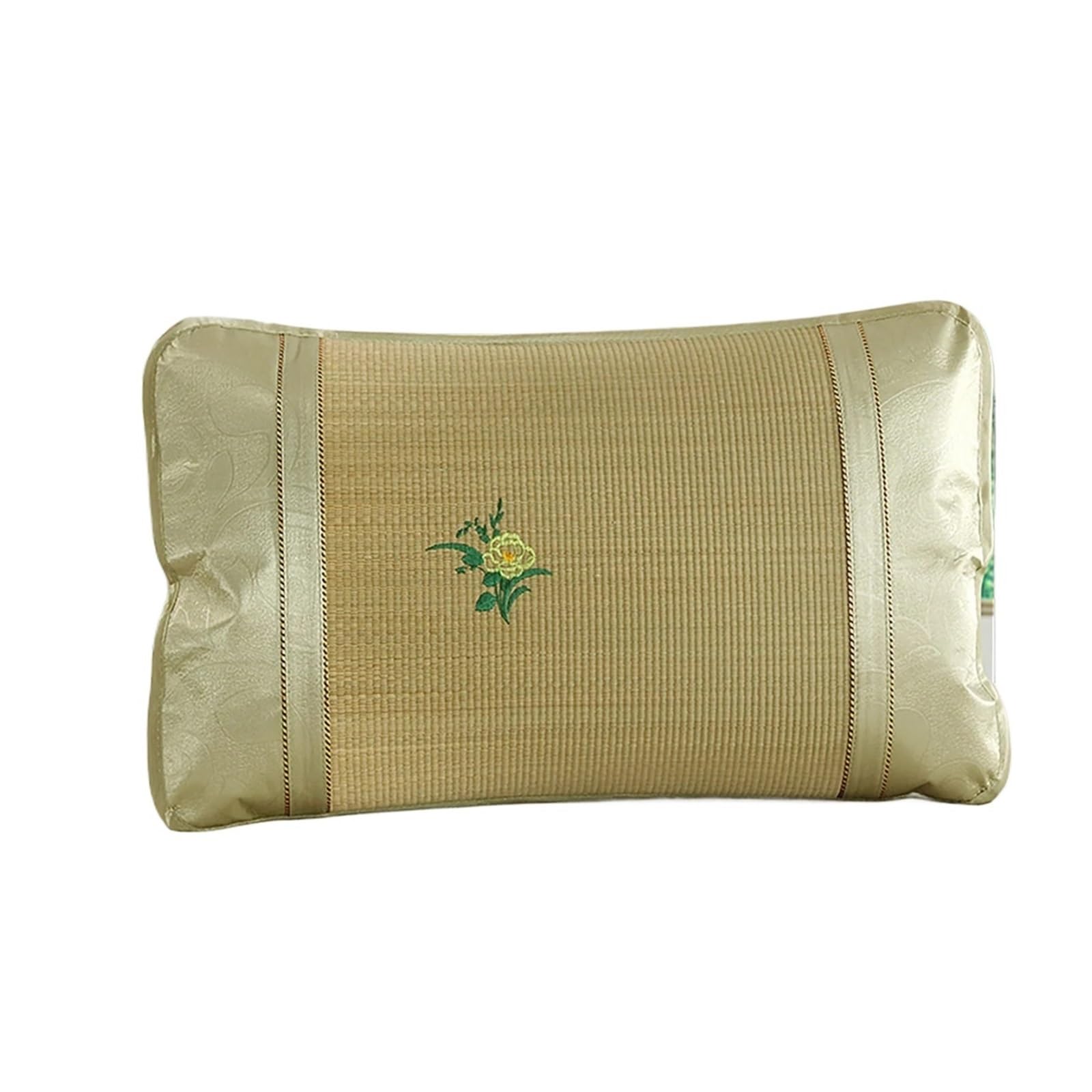 Adult Ice Silk Willow Mat Pillowcase Pair Summer Reed Mat Cooling Bedding Rectangular Shape Envelope Closure Non-Disposable(F)