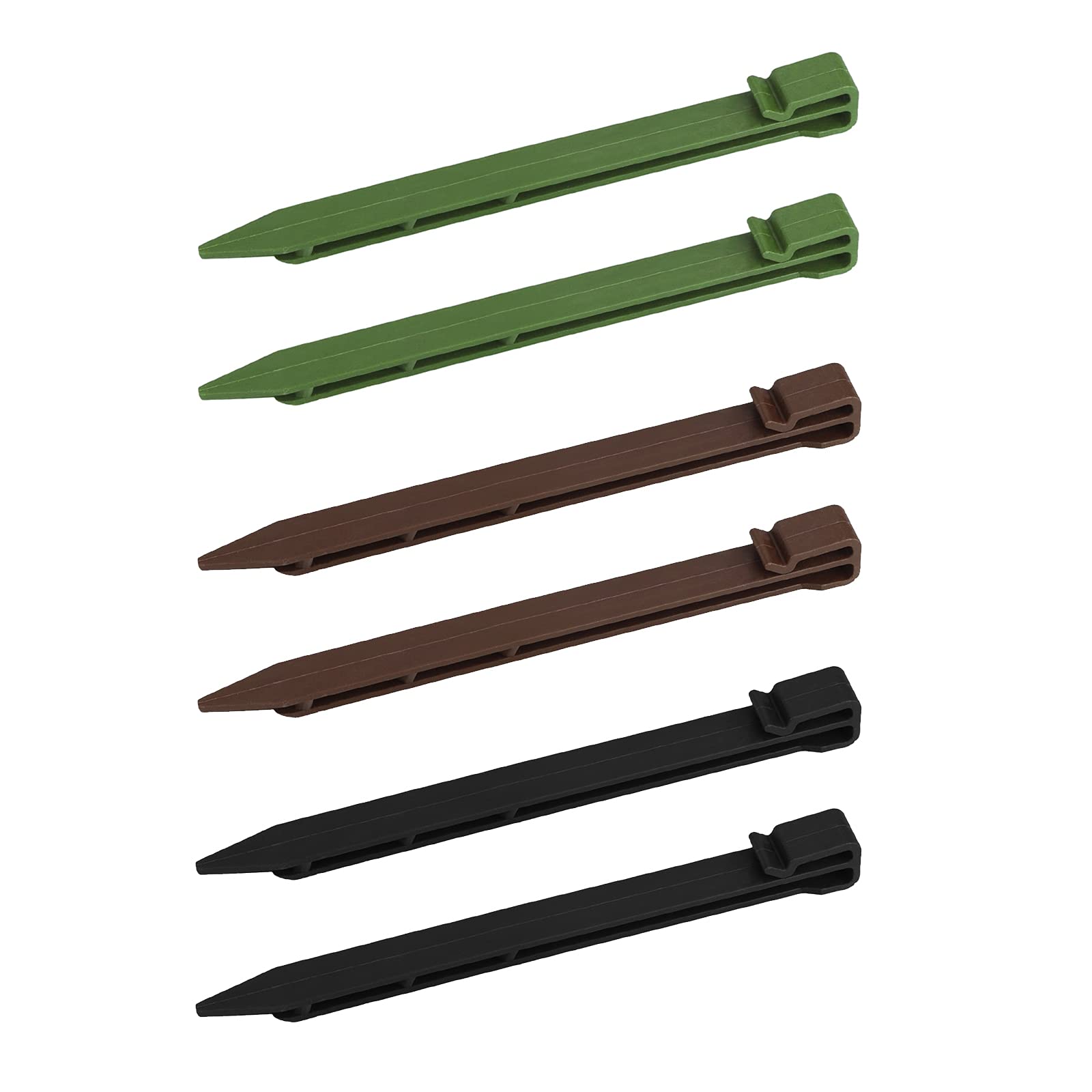 Lot de 50 piquets d'ancrage de bordure de jardin en plastique pour support de plantes - 25,4 cm - Noir - 24 cm