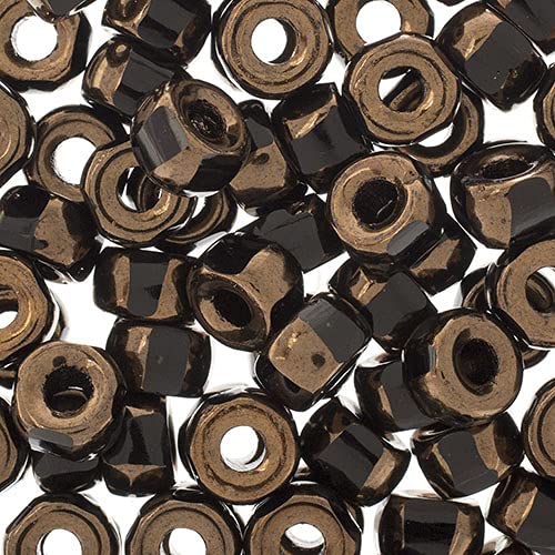 9mm Cut Glass Crow Beads 100pcs Black/Bronze DIY Jewelry Making Crow Beads