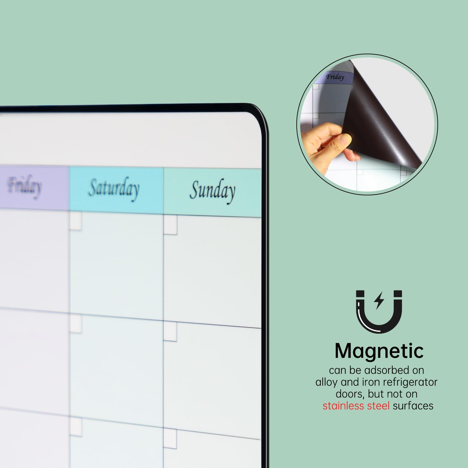 MCCORL Magnetic Fridge Whiteboard Calendar, Weekly/Monthly Planner, Perfect as Family Chores Chart,Reminder and Memo Board - Image 4