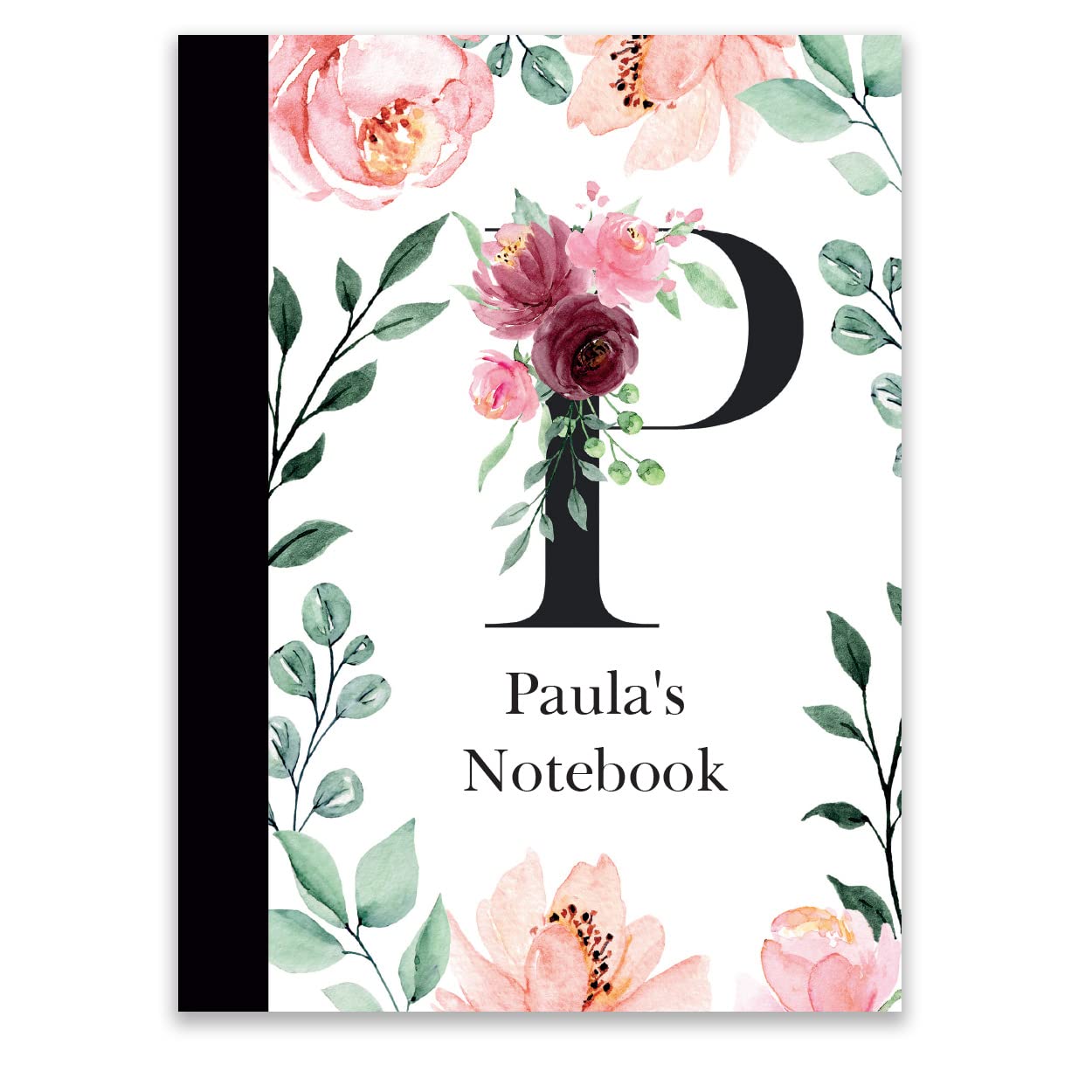 Paper Themes Personalised 60 Page Notebook (A6, Watercolour Flowers P)