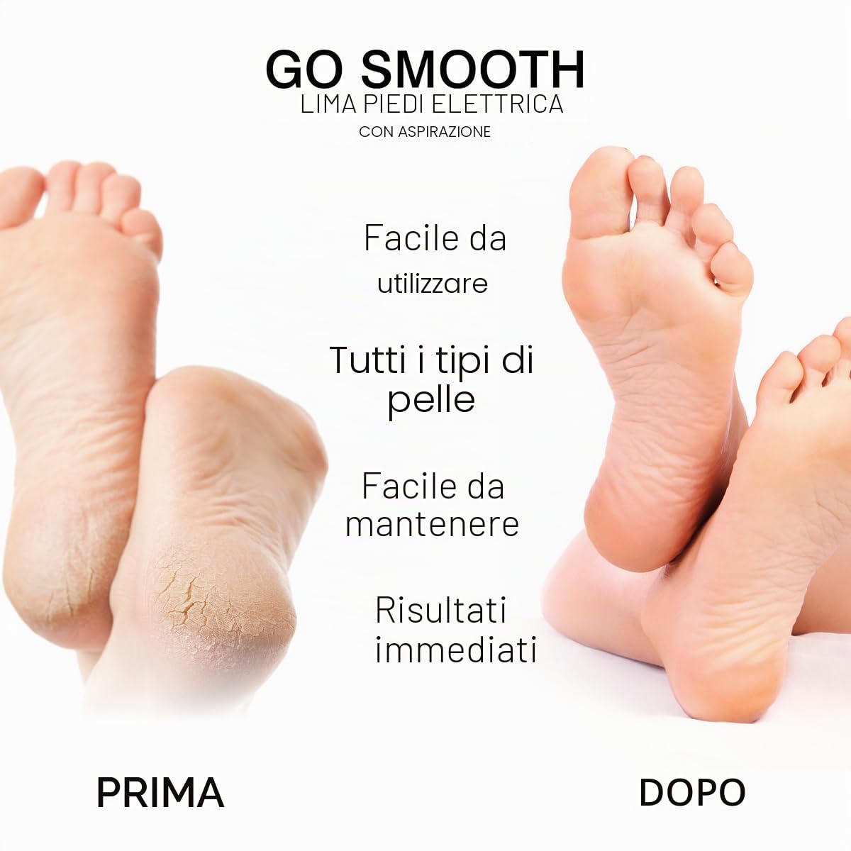 Rio The Beauty Specialist Pedicure Elettrico, con Aspiratore per residui, Piedi Lisci, Lima Calli, Talloni screpolati, Tre testine, Resistente all'acqua 100%, 80 min autonomia, USB, PEDI5