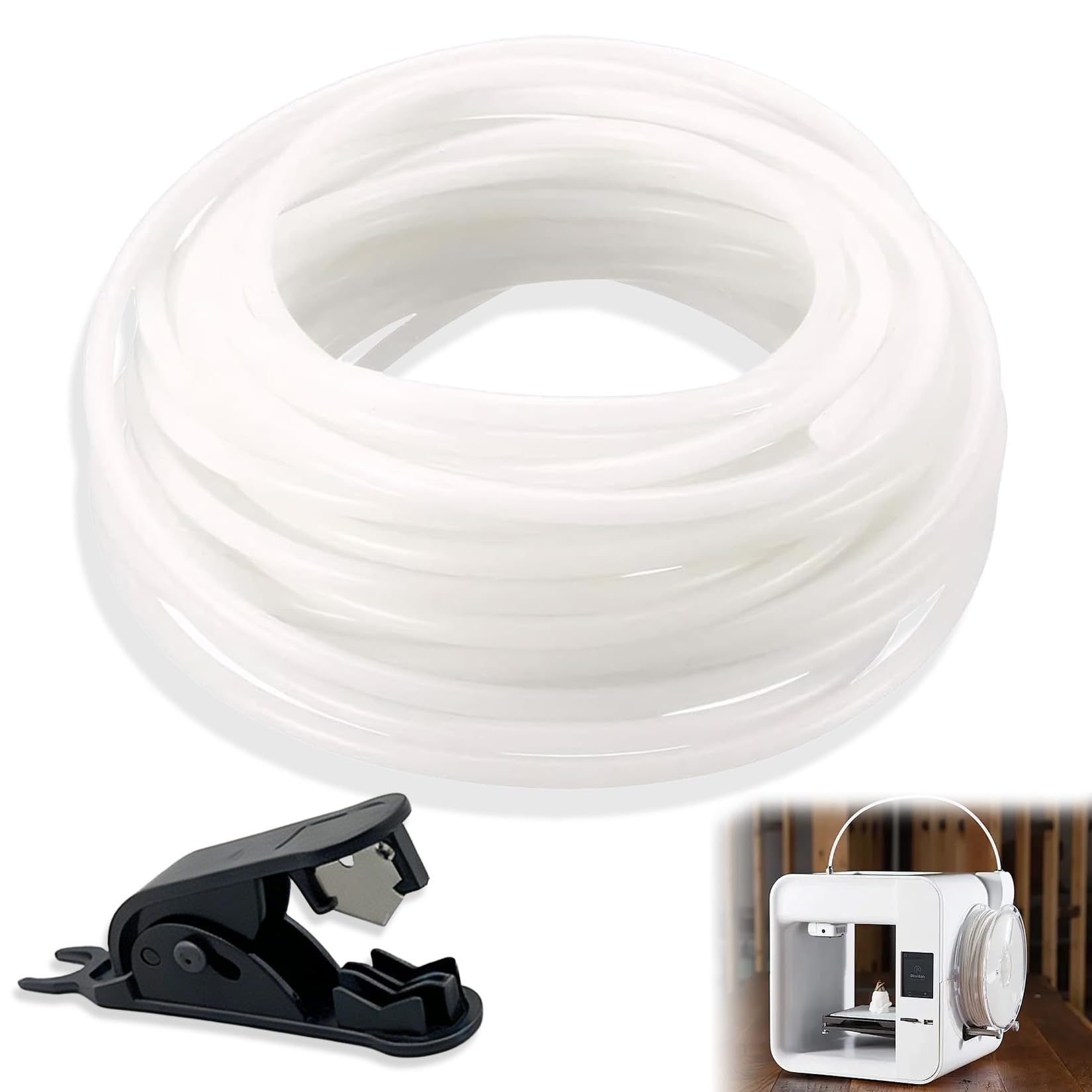 Rura PTFE Idota 10 m do drukarek 3D, rura Bowden 2,5 mm ID / 4 mm OD z obcinaczem do rur, kompatybilna z Bambu Lab A1/A1 mini/P1P/P1S/X1C