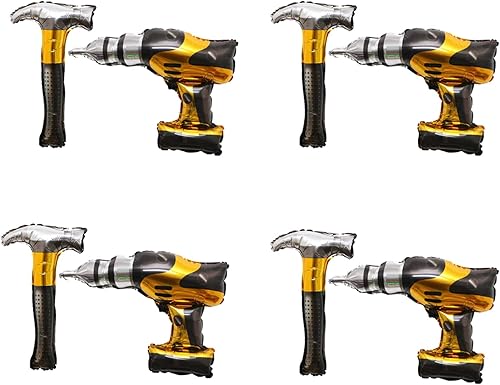 8 globos de aluminio de martillo para la construcción de automóviles, decoración de fiestas temáticas de cumpleaños, baby shower