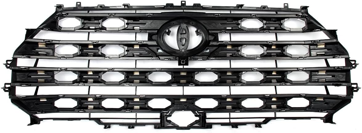 Front Bumper Grille Satin Aluminum Honeycomb Grill Compatible with Toyota Tundra TRD Platinum Style 2022 2023 2024