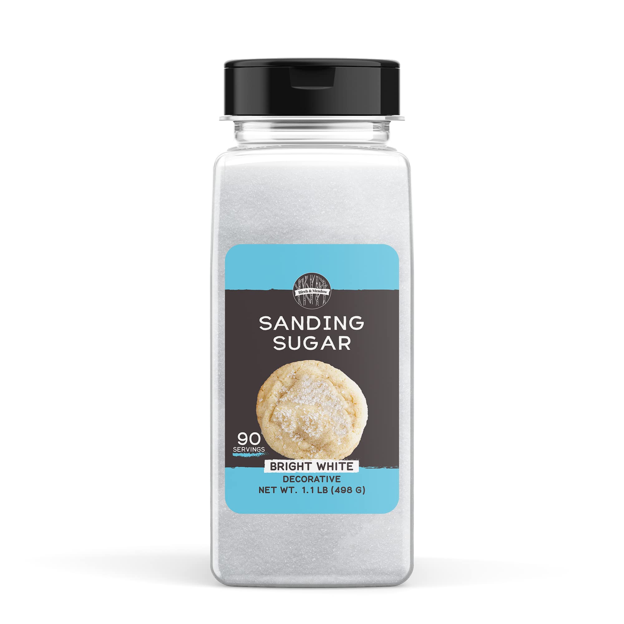 Birch & Meadow 1.1 lb of White Sanding Sugar, Dessert Topping, Bright White Color