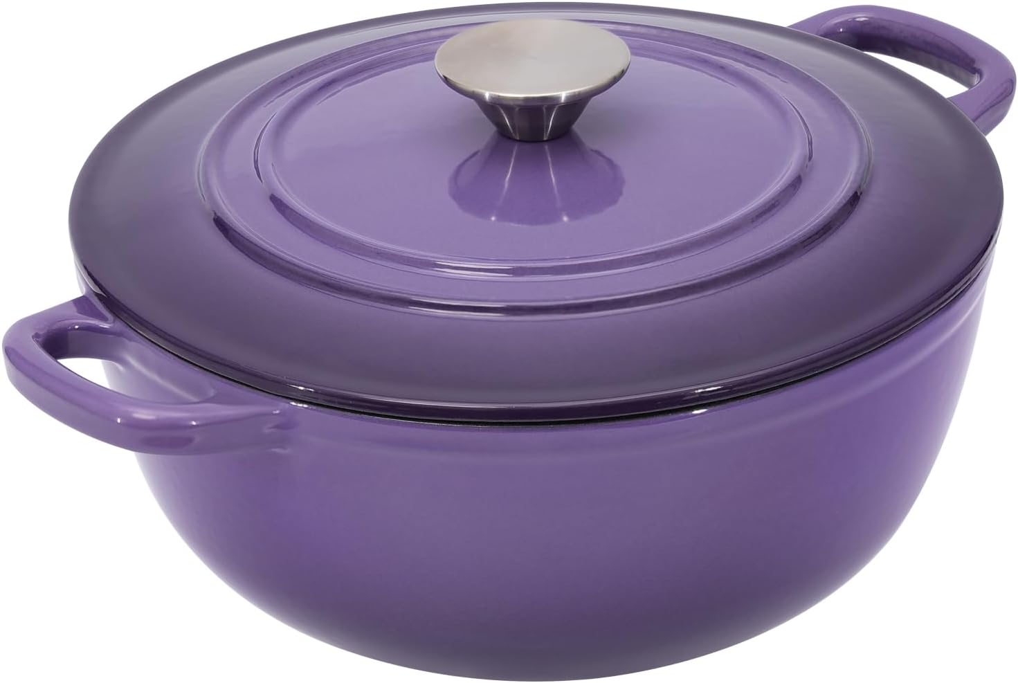 Dutch Oven Pot with Lid 4.8 qt Purple Enameled Cast Iron Dutch Oven for Bread Baking
