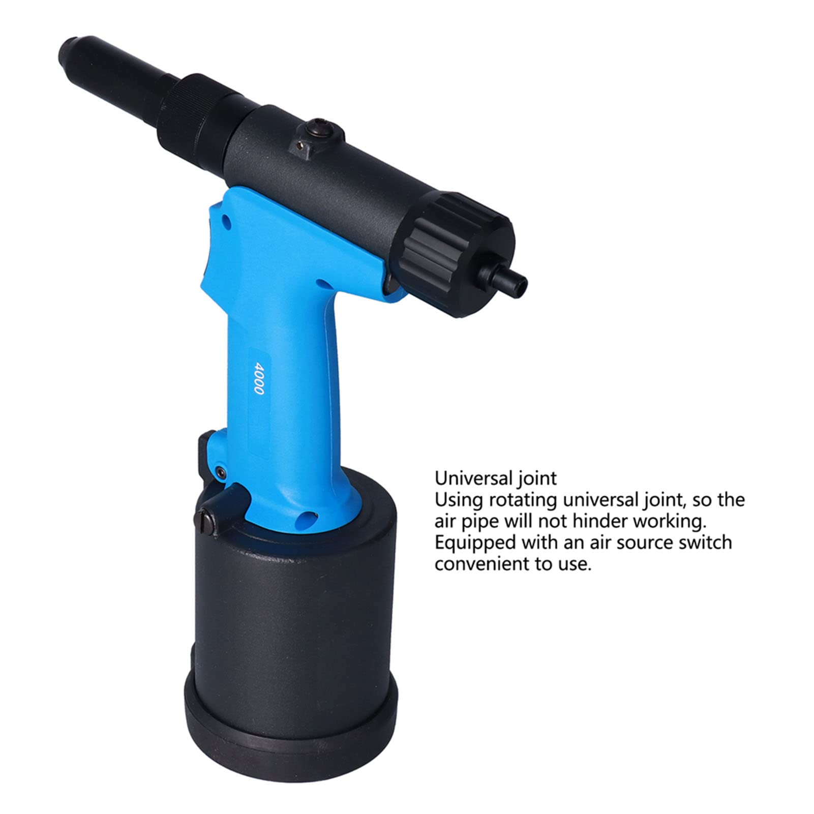 Cocoarm Pneumatyczny Pistolet do Nitowania Nitownica Pneumatyczna ze Stali Stopowej 3,2 do 4,8 Mm Siła Uciągu 9230N Złącze Obrotowe o Skoku 18 Mm Produkcji Samochodów Dekoracja Zastosowanie Maszyn