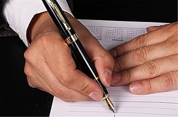 Amazon | 金色の18kgpブロードペン先の中型で で な高級万年筆