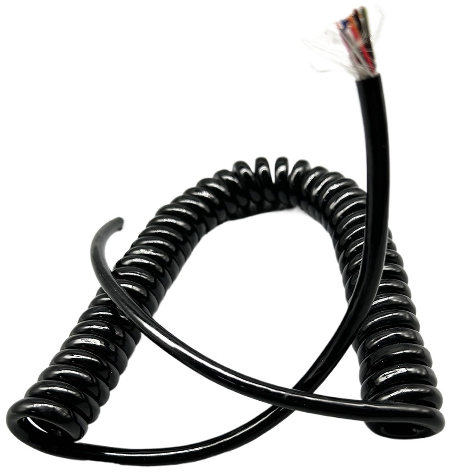 Cable Cord CNC Machine Spring Spiral Wire Electronic Hand Wheel 20 Core Wire Cable Hanging Wire Exhibition Hall Cable Spiral Extension (Size : Stretch 3 Meters, Color : 20 core 0.15mm2)