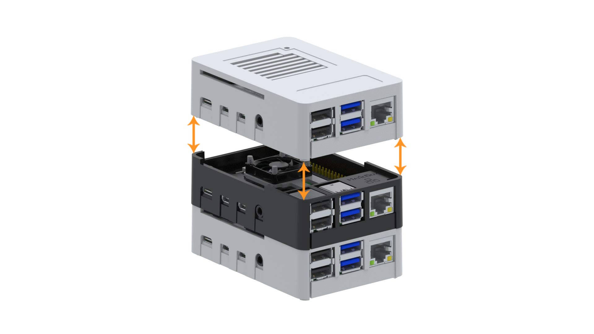 MaticBox4 Case for Raspberry Pi 4 – Low Profile, Stackable, Universally Mountable DIN Rail, Automation Friendly, Fan Support (Black)-image-49