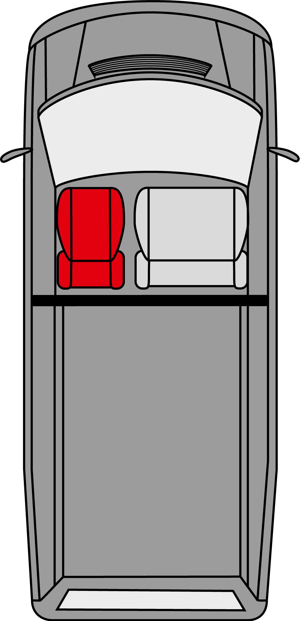 WALSER Transporter coprisedili per auto in tessuto compatibile con Ford Transit, 1 sedile singolo anteriore (bracciolo a destra)