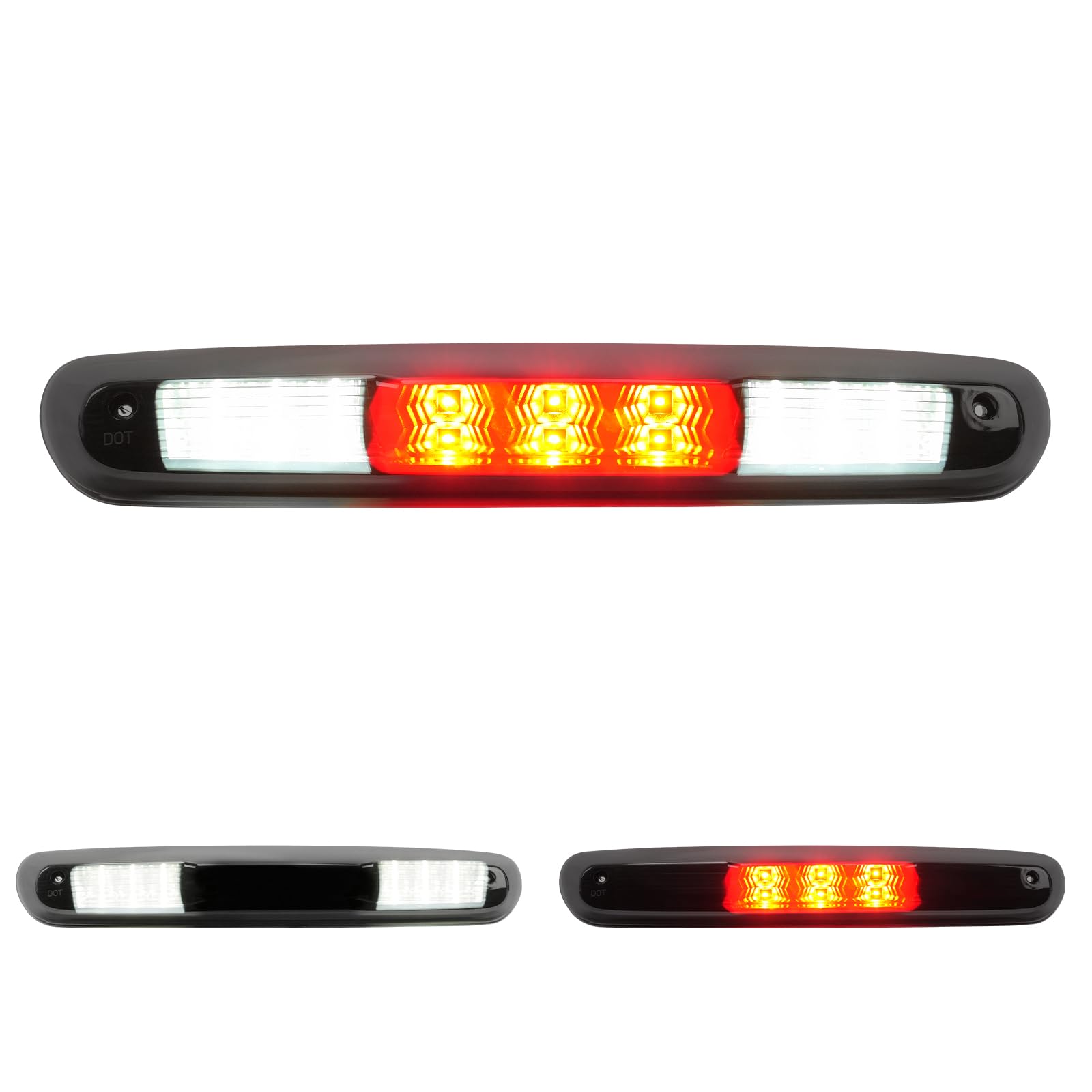 SUPAREE LED Third Brake Light Fit for 2007-2013 Sierra/Silverado 1500 2500 3500, 2014 Sierra/Silverado 2500 3500 Classic Model 3rd Brake Light Assembly Roof White Cargo Light Red High Mount Lamp