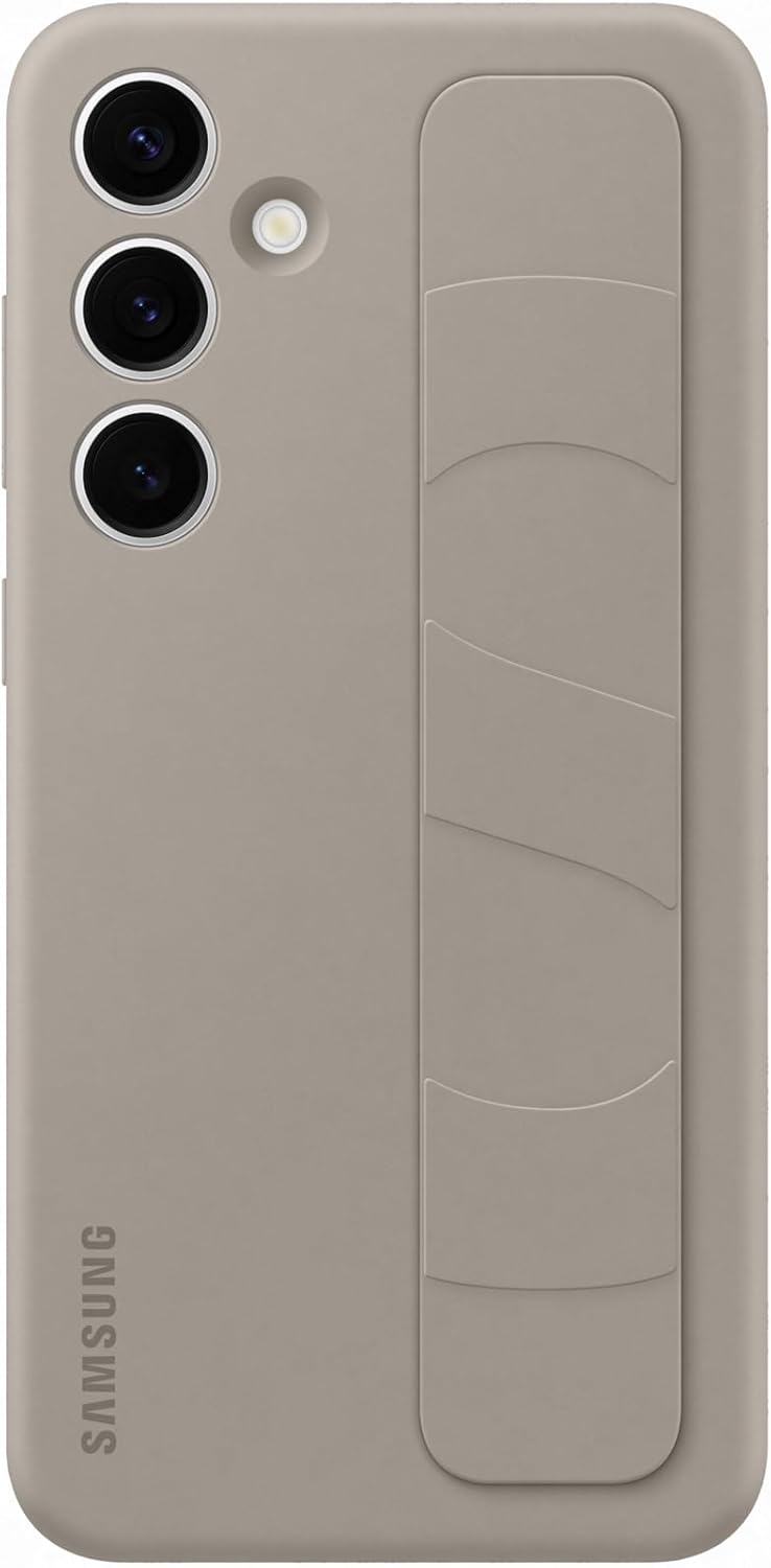 Coque samsung S24 – Affaire Samsung avec sangle et défendre Galaxy S24 Taupe