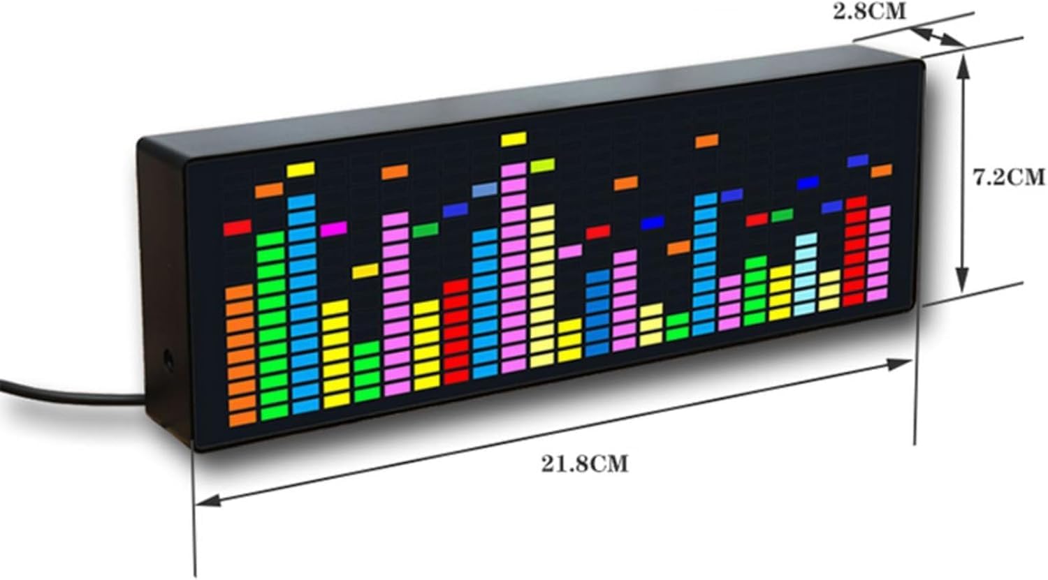 Analizator spektrum muzycznego LED, wzmacniacz ekranu VU Meter, analizator poziomu dźwięku RGB z paskiem graficznym, sterowanie głosowe + sterowanie przewodowe do samochodu, studia