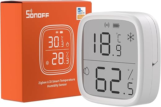 Zigbee Temperatur- und Feuchtigkeitssensor SNZB-02D, 2er Set mit App-Überwachung