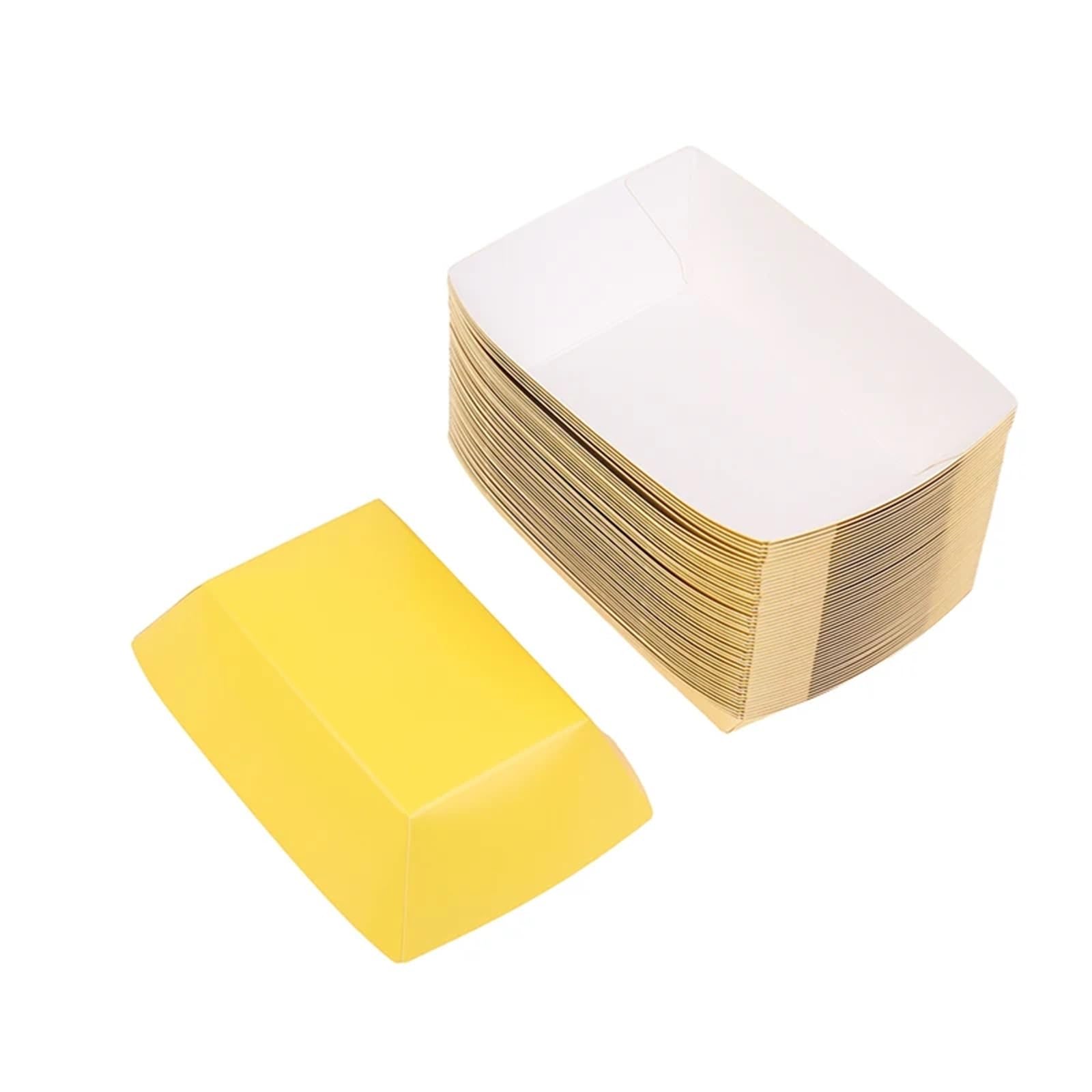 100Pcs Disposable Paper Boats Kraft Food Serving Trays for Party Snacks
