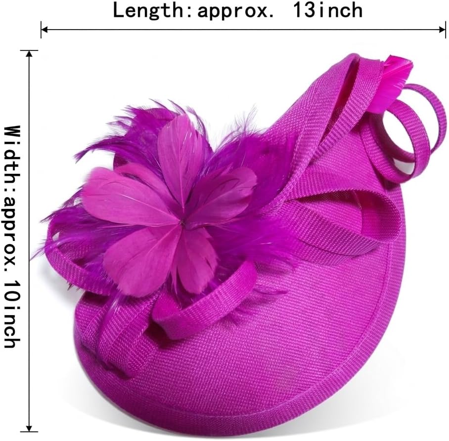 Fascinators Hats for Women, Derby Fascinator Headband, Lightweight Tea Party Hat, 2-in-1 Clip, Cocktail Wedding