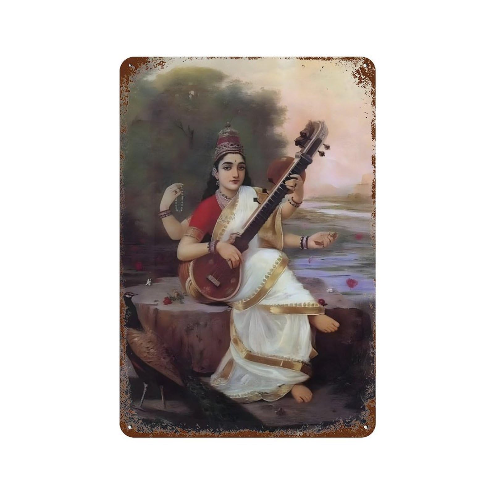 xiaoxiaoshen Raja Ravi Varma (3) Wall Decor Art Metal Tin Poster Modern Home Decor Art Home Bar Shop Decorations Vintage Sign 30x20cm