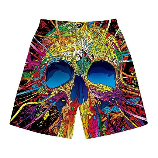 HUGS IDEA Herren Badeshort Gr. S 7-9, totenkopf