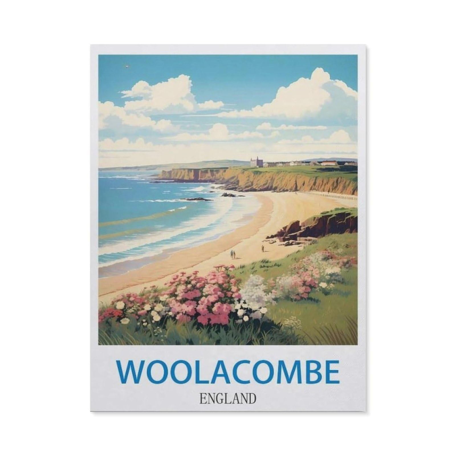 BEAYODKP 5D Diamond Painting Kits，Woolacombe England（30x40cm）