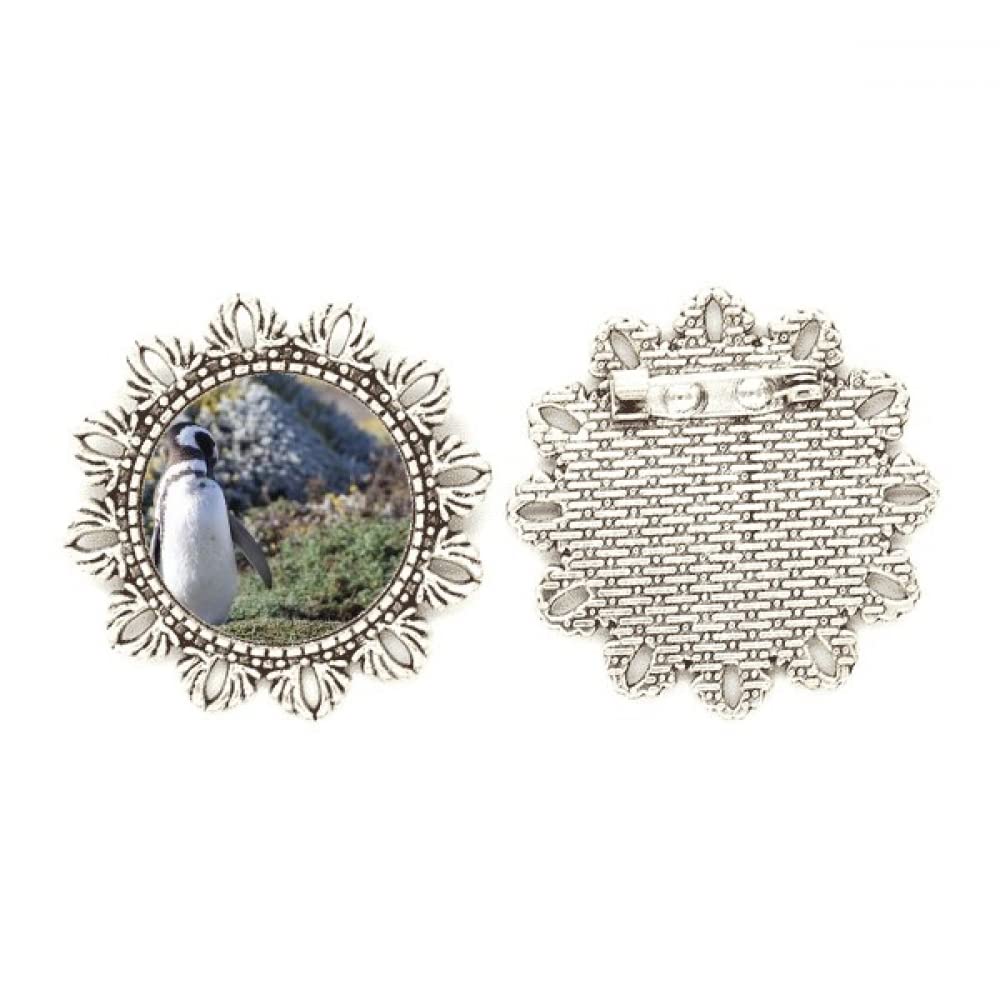 Broche de plata de pingüino Spheniscidae mediano para solapa 4