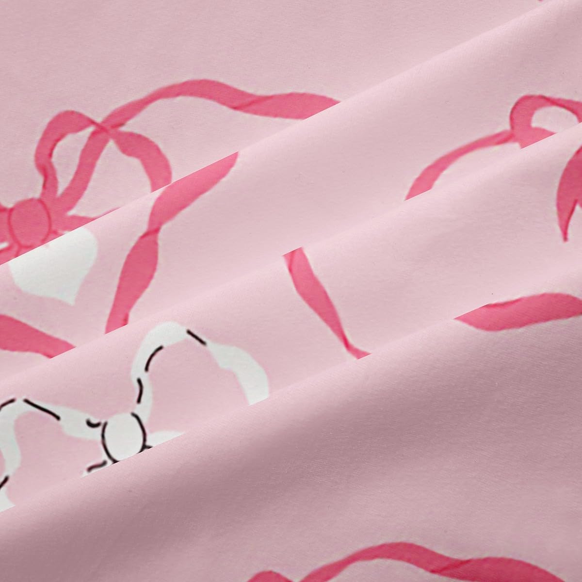 Manfei Girlish Bowknot Kids Blackout Curtain,Ballet Shoes Ballerina Ribbon Bow Window Drapes for Girls Women,Geometric Love Heart Princess Pink Window Treatments Grommet Top 2 Panel Set,38Wx45L inch