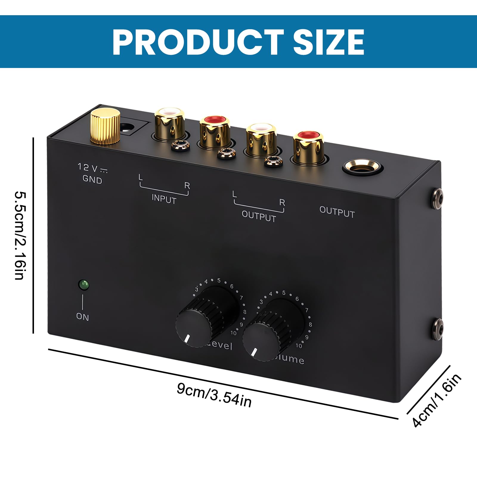 Giradischi Phono Preamp MM Ingresso Uscita RCA Amplificatore Stereo con Livello Preamplificatore DC