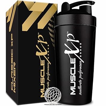 MuscleXP Gym Shaker Classic XP Mixer Stainless Steel Shaker Blender, 100% Leakproof Guarantee, 750 ml, For Protein, Pre Workout and BCAAs, BPA Free Material Sipper Bottle (Pack of 1)