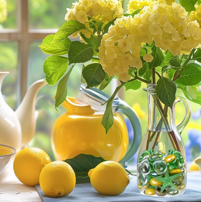 Miniatura 6 de Gemas decorativas de cristal de mármoles planos de 1.2 libras, estrellas verdes mezcladas para jarrones, manualidades, decoración del hogar,